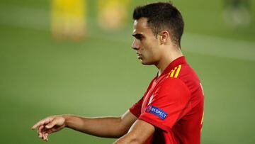 Reguil&oacute;n durante el partido con Espa&ntilde;a.
 