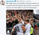 El tuit premonitorio de Parejo en enero: "Me niego a dar la temporada por perdida"