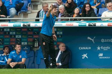 Pochettino, durante su último partido en el banquillo del Espanyol.