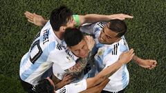 Los jugadores de Argentina.