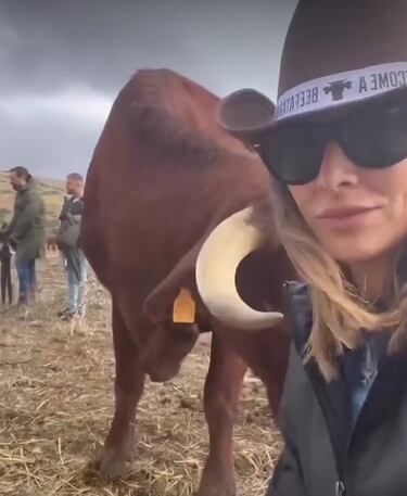 Una vaca ataca a Irene Rosales mientras grababa un vdeo