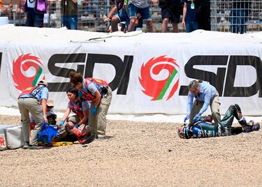 El accidente ha sido prácticamente idéntico que durante la primera salida del esprint.