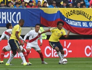 Juan Cuadrado, Christian Cueva y Carlos Lobatón.