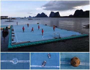 Fútbol flotante, en Tailandia.