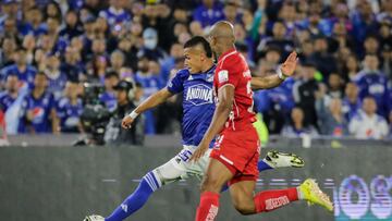 Bogotá. 03 de Junio del 2023. Millonarios FC enfrenta al America de Cali en juego válido por la fecha número cuatro de cuadrangulares de la liga BetPlay I en el estadio Nemesio Camacho el Campín. (Colprensa - Mariano Vimos)