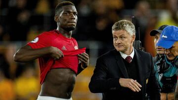 Pogba y Solskjaer, del Manchester United.