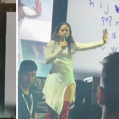 Rosalía detiene concierto al darse cuenta que un fan se desmayó