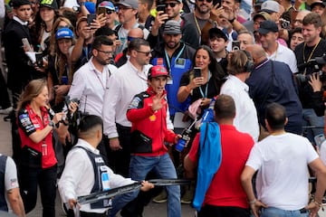 El piloto espa?ol, Marc Mrquez, a su llegada al circuito Termas de Rio Hondo.