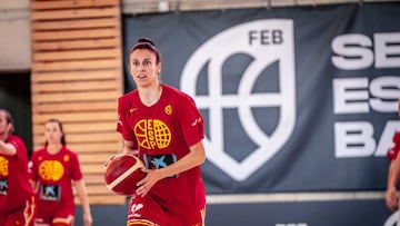 Alba Torrens, alero de la Selección, durante un entrenamiento en Mallorca.
