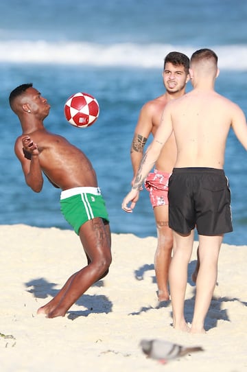 Vinicius having holiday fun on the Rio beaches