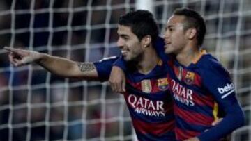Luis Suárez y Neymar, protagonistas de la goleada ante el Athletic.