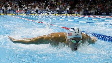 July 2, 2016; Omaha, NE, USA; Michael Phelps during the men's 100m butterfly finals in the U.S. Olympic swimming team trials at CenturyLink Center. Mandatory Credit: Rob Schumacher-USA TODAY Sports TPX IMAGES OF THE DAY