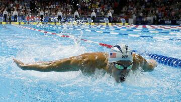 July 2, 2016; Omaha, NE, USA; Michael Phelps during the men&#039;s 100m butterfly finals in the U.S. Olympic swimming team trials at CenturyLink Center. Mandatory Credit: Rob Schumacher-USA TODAY Sports   TPX IMAGES OF THE DAY