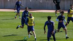 De Tomás, durante un entrenamiento del Rayo.