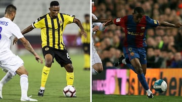 El camerunés ya viste su camiseta distinta número 14. Ahora, juega en el Qatar SC de la Primera División de este país. Fuera de los terrenos de juego, ha sido nombrado recientemente embajador de LaLiga. El camerunés marcó 130 goles en 199 partidos con el 