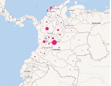 Mapa de casos y muertes por coronavirus por departamentos en Colombia: hoy, 20 de julio