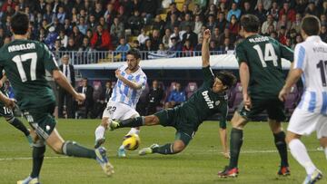 Isco abri&oacute; el marcador, con un derechazo, en la &uacute;ltima victoria del M&aacute;laga contra el Madrid en La Rosaleda (2012).