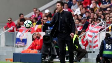 Simeone, en el Atl&eacute;tico-Levante, en el que los rojiblancos lograron su sexta clasificaci&oacute;n consecutiva a Champions con el argentino.