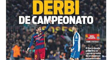 La prensa de Barcelona, con el derbi en la cabeza