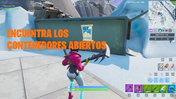 Fortnite, Guía Completa- Desafío de prestigio: encuentra tesoros dentro de contenedores abiertos con ventanas