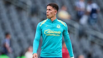 Brian Rodriguez of America during the 16th round match between Monterrey and America as part of the Liga BBVA MX, Torneo Clausura 2025 at BBVA Bancomer Stadium, on April 16, 2025 in Monterrey, Nuevo Leon, Mexico.