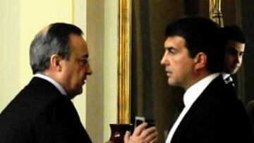 <b>BUEN ENTENDIMIENTO. </b>Florentino y Laporta, ayer en el Palace.