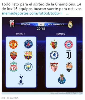 Los memes que dejó el sorteo de la Champions League