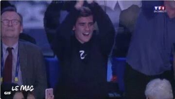 Antoine Griezmann celebra un tanto durante la final del Mundial de Balonmano entre Francia y Noruega celebrada este domingo en París.