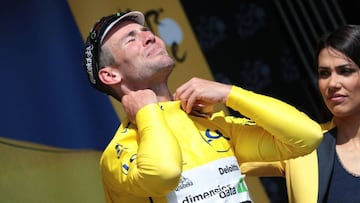 Contador salva una caída y Cavendish es el primer líder