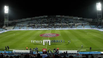 Panorámica del Coliseum Alfonso Pérez en un partido de Liga 15/16 entre el Getafe y el Deportivo.
