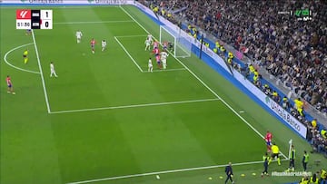 El fuera de juego por interferencia de Saúl en el gol anulado a Savic en el derbi de LaLiga EA Sports entre Real Madrid y Atlético.