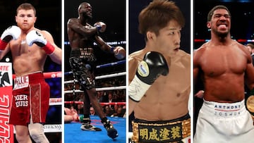 Canelo &Aacute;lvarez, Deontay Wilder, Naoya Inoue y Anthony Joshua.