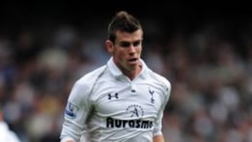 Gareth Bale durante un partido de la Premier el 7 de octubre de 2012.
