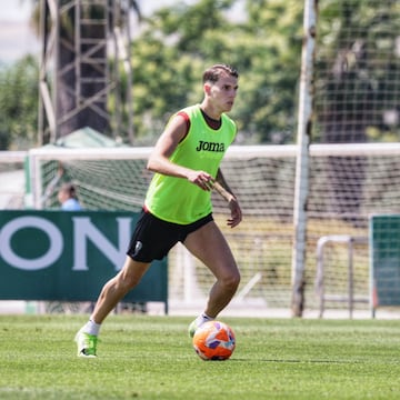 Sala, en un entrenamiento de esta semana