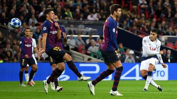 Piqu&eacute; y Lenglet, en la imagen del gol de Lamela en Wembley.