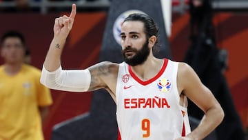 Ricky Rubio, durante el partido contra Australia.