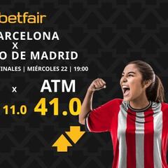 FC Barcelona Femenino vs. Atlético de Madrid Femenino: horario, TV, estadísticas, cuadro, palmarés y pronósticos Supercopa