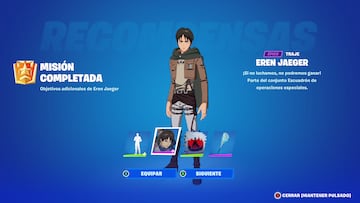 fortnite eren jaeger skin como conseguirla misiones