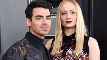 Joe Jonas y Sophie Turner en la 62&deg; entrega de los GRAMMY Awards en el Staples Center, California. Enero 26, 2020. 