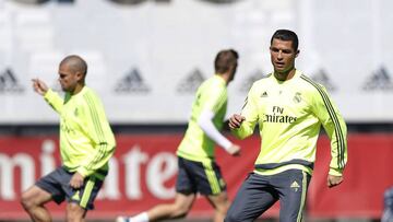 CR7 during Monday's training session