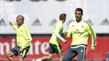 CR7 during Monday&#039;s training session