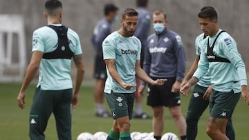 Canales, en un entrenamiento. 