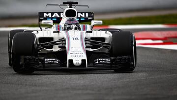 MONTMELO, SPAIN - FEBRUARY 28: Lance Stroll of Canada driving the (18) Williams Martini Racing Williams FW40 Mercedes on track during day two of Formula One winter testing at Circuit de Catalunya on February 28, 2017 in Montmelo, Spain. (Photo by Dan Istitene/Getty Images)