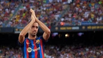 Sergio Busquets of Barcelona during the team presentation prior the Joan Gamper Trophy, friendly presentation match between FC Barcelona and  Pumas UNAM at Spotify Camp Nou on August 7, 2022 in Barcelona, Spain. (Photo by Jose Breton/Pics Action/NurPhoto via Getty Images)
PUBLICADA 11/01/23 NA MA10-11 6COL