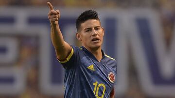 James Rodr&iacute;guez durante el partido entre Ecuador y Colombia.