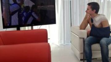 El piloto no perdió detalle de la carrera de MotoGP