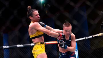 Amanda Ribas y Rose Namajunas en el UFC Vegas 89.