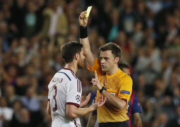 In 129 Champions League matches for Real Sociedad, Liverpool, Real Madrid and Bayern Munich, Xabi Alonso accrued 34 cards, all of which were yellow. They twice led to sendings-off for two bookable offences.