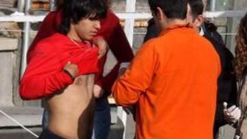 <b>EN FORMA. </b>A Agüero le aplicaron un pulsómetro en Majadahonda.