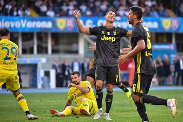 Reacción de Cristiano Ronaldo después de fallar un disparo